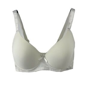 Mamia 34D Bra White Padded Underwired Lace Trim